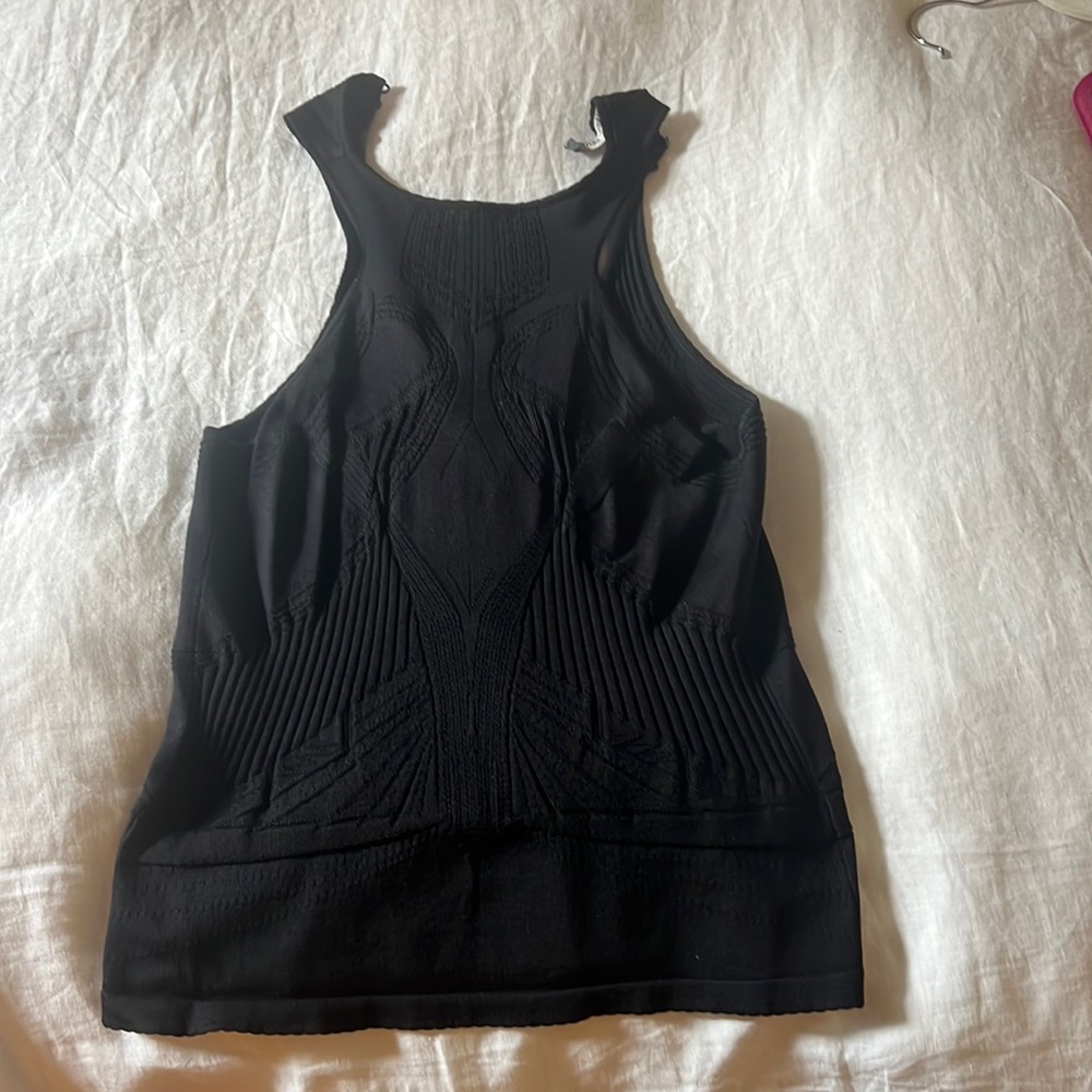 Alexander McQueen knitted black tank with buttons